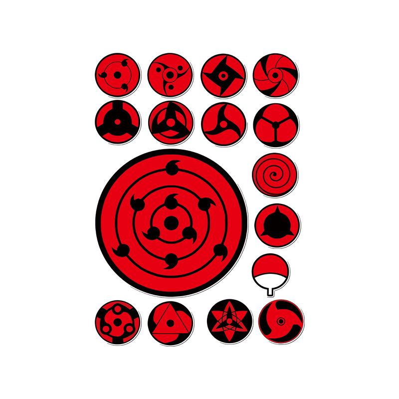 Car Accessories Japanese - Sharingan Eye Die-cut Sticker Set Waterproof