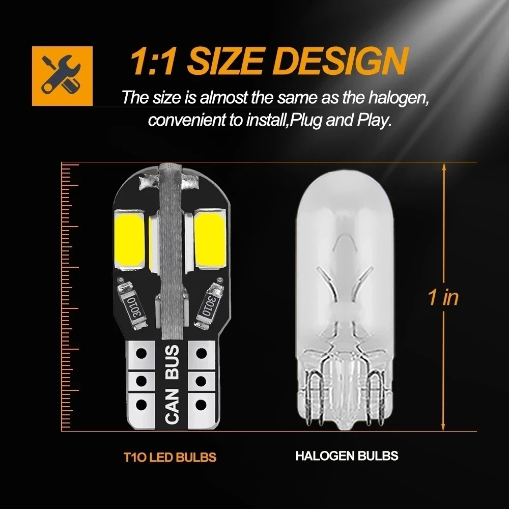 20/10PCS Car Interior Bulb W5W - Car Led Light 评论和价格