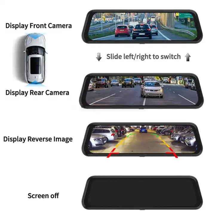 10'' Mirror Dash Cam Night Vis - Car Mirror 评论和价格