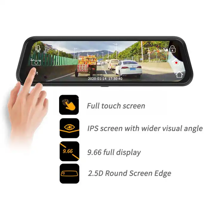10'' Mirror Dash Cam Night Vis - Car Mirror 评论和价格