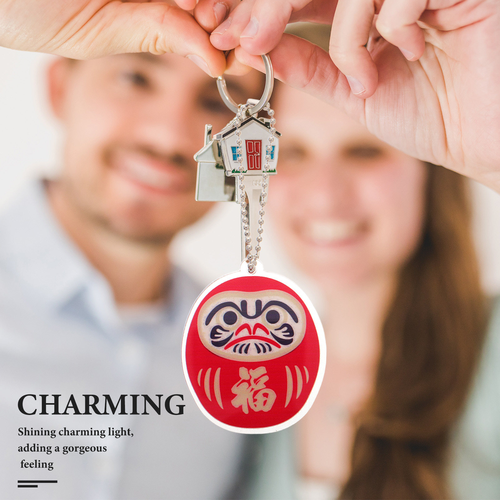 2Pcs Daruma Keychain Japanese  - Car Accessories Japanese 评论和价格