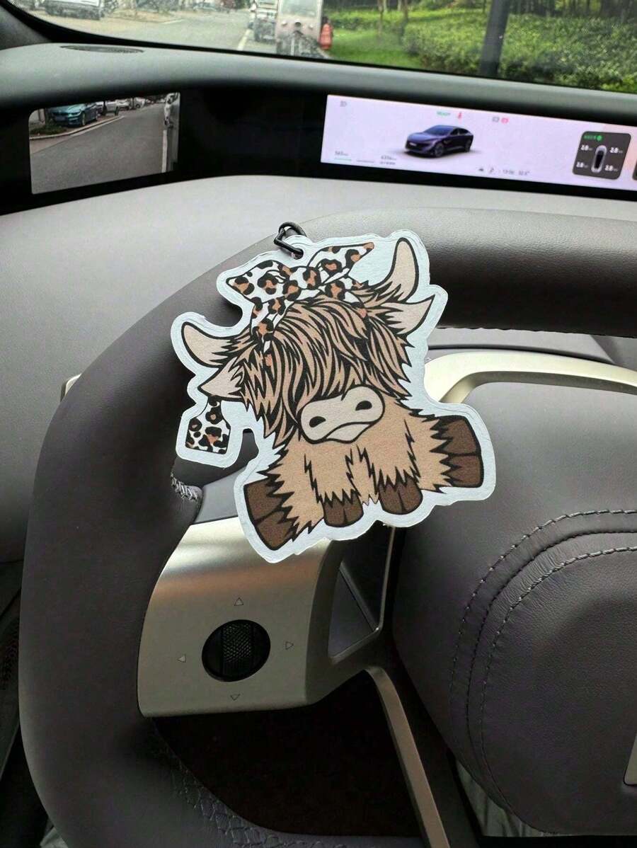 Cartoon Highland Cow Car Air F - Car Air Freshener 评论和价格