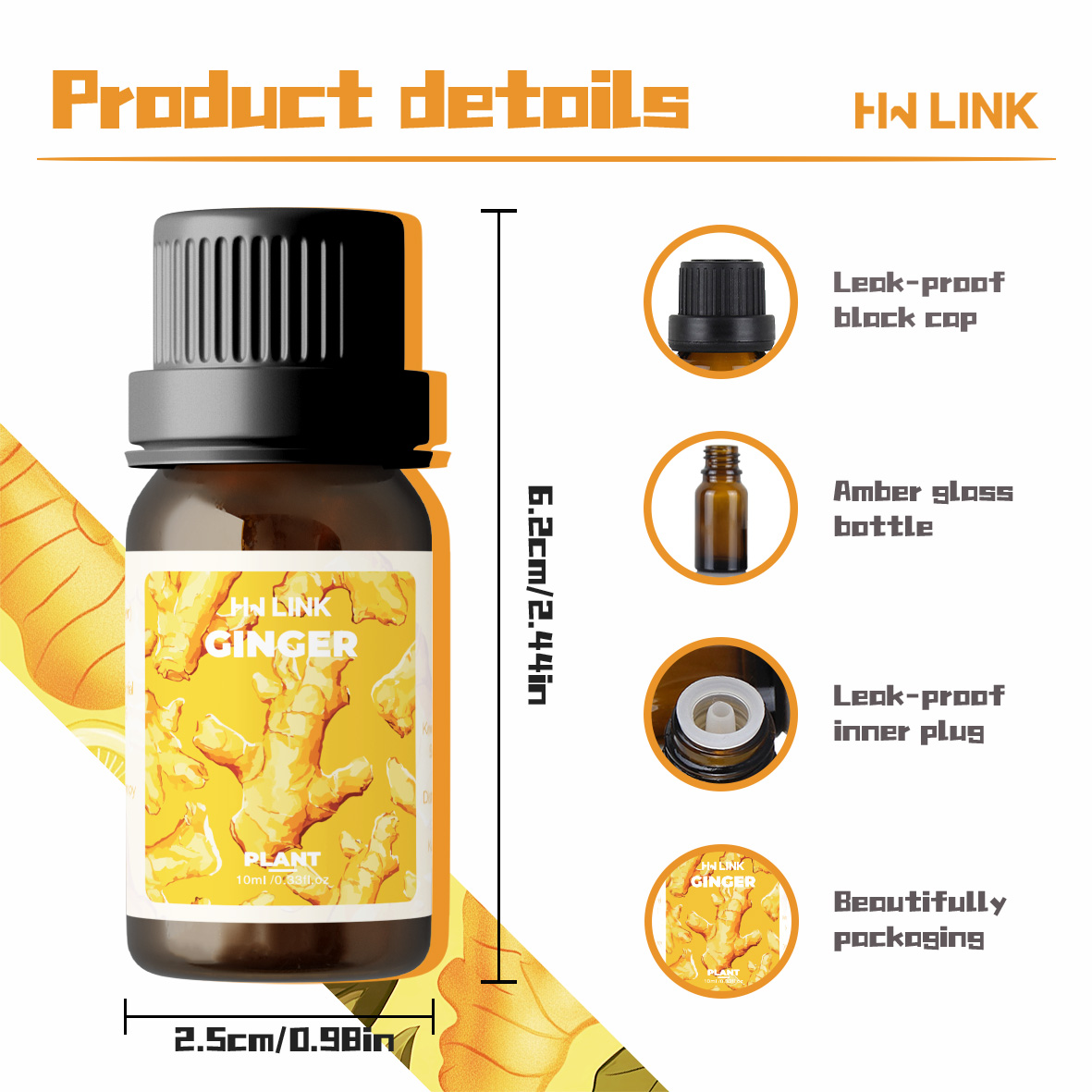 Ginger Oil Pure Natural Ginger - Car Air Freshener 评论和价格
